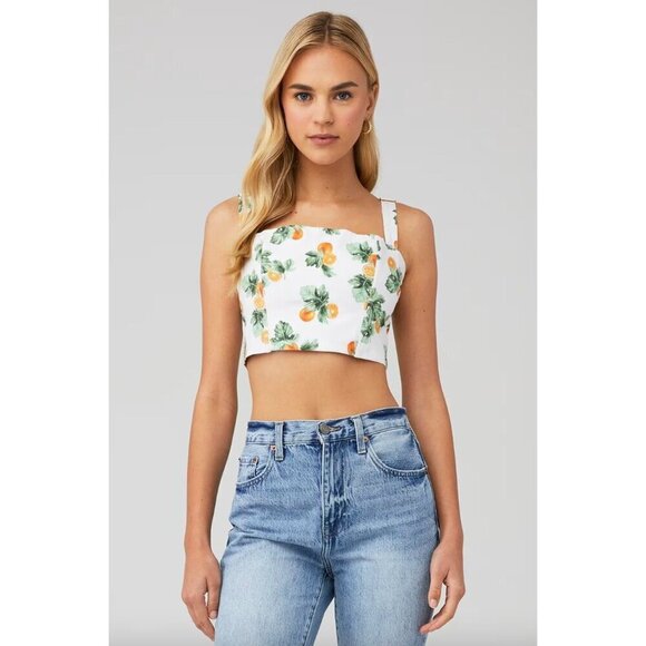 WeWoreWhat Straight Neck Corset Crop Top Orange Womens Size XS - Picture 1 of 7